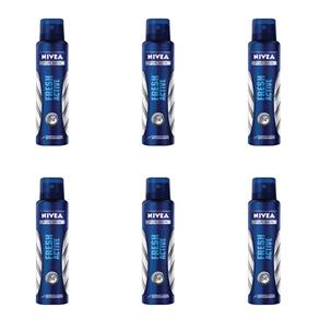 Nivea Fresh Active Desodorante Aerosol Masculino 150ml - Kit com 06