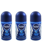 Nivea Fresh Active Desodorante Rollon Masculino 50Ml Kit 3