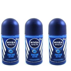 Nivea Fresh Active Desodorante Rollon Masculino 50ml - Kit com 03