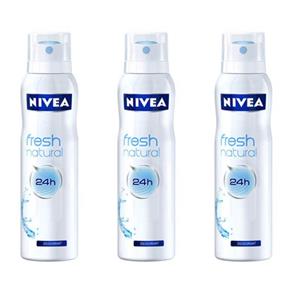 Nivea Fresh Natural Desodorante Aerosol 150ml - Kit com 03