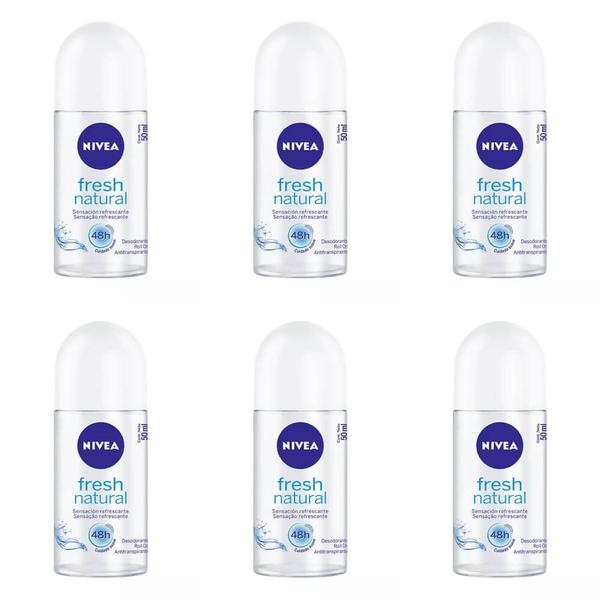 Nivea Fresh Natural Desodorante Rollon 50ml (Kit C/06)