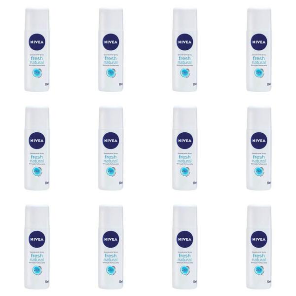 Nivea Fresh Natural Desodorante Spray 90ml (Kit C/12)