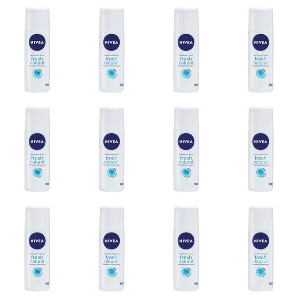 Nivea Fresh Natural Desodorante Spray 90ml (kit C/12)