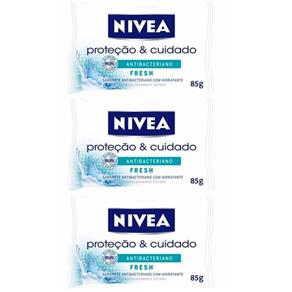 Nivea Fresh Sabonete Antibacteriano 85g - Kit com 03