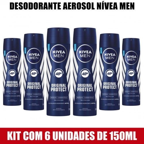 Nívea Original Protect For Men Desodorante Aerosol 150ml (kit C/06)