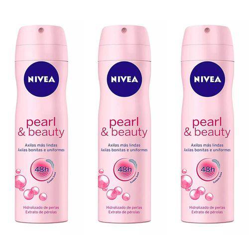 Nivea Pearl Beauty Desodorante Aerosol 150ml (kit C/03)