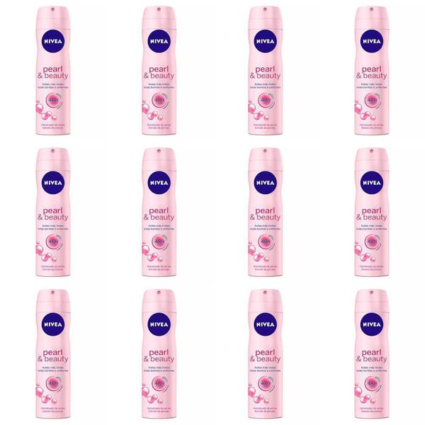 Nivea Pearl Beauty Desodorante Aerosol 150ml (Kit C/12)