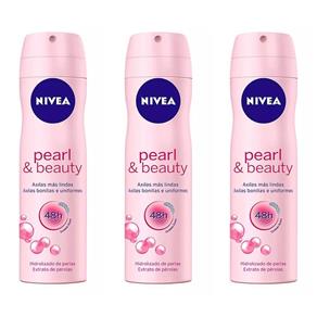 Nivea Pearl Beauty Desodorante Aerosol 150ml - Kit com 03