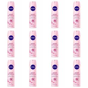 Nivea Pearl Beauty Desodorante Aerosol 150ml - Kit com 12