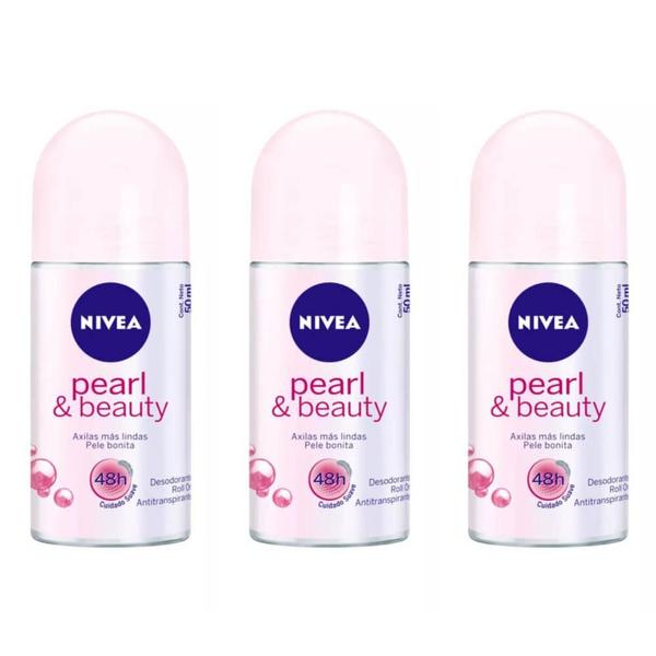 Nivea Pearl Beauty Desodorante Rollon 50ml (Kit C/03)