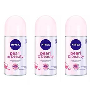 Nivea Pearl Beauty Desodorante Rollon 50ml - Kit com 03
