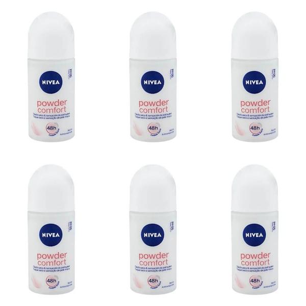 Nivea Powder Confort Desodorante Rollon 50ml (Kit C/06)