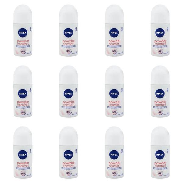 Nivea Powder Confort Desodorante Rollon 50ml (Kit C/12)