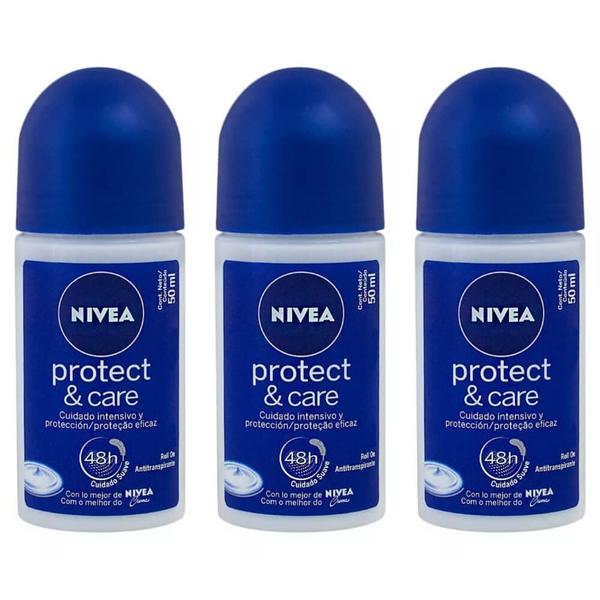 Nivea Protect Care Desodorante Rollon 50ml (Kit C/03)