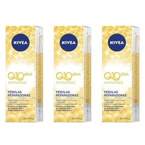 Nivea Q10 Plus Antissinais Pérolas Reparadoras Facial 40ml - Kit com 03