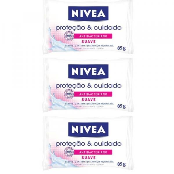 Nivea Suave Sabonete Antibacteriano 85g (Kit C/03)