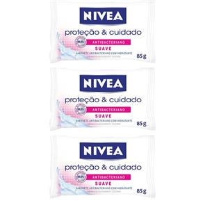 Nivea Suave Sabonete Antibacteriano 85g - Kit com 03