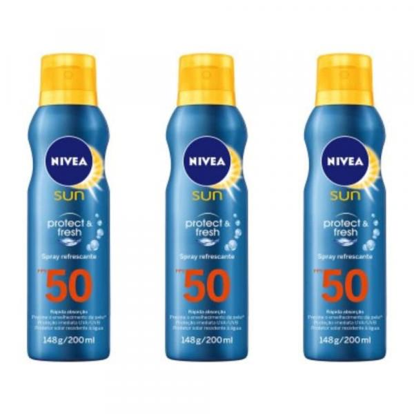 Nivea Sun Protect Fresh Protetor Solar Fps50 Spray 200ml (Kit C/03)
