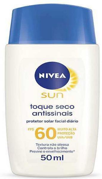 Nivea Sun Protetor Facial Toque Seco Antissinais F60 50ml**
