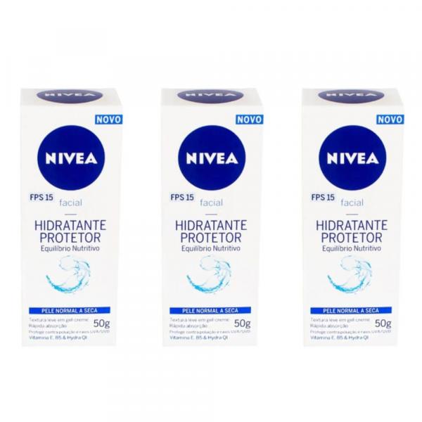 Nivea Visage Hidratante Facial Peles Normais 50g (Kit C/03)