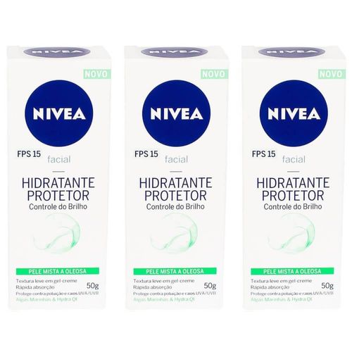 Nivea Visage Hidratante Facial Peles Oleosas 50g (kit C/03)