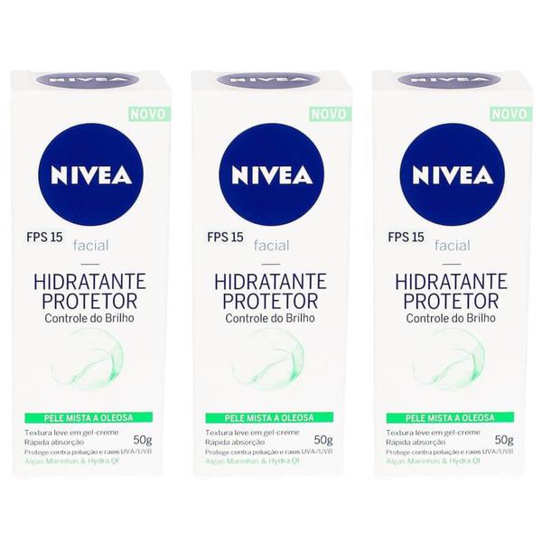 Nivea Visage Hidratante Facial Peles Oleosas 50g (Kit C/03)