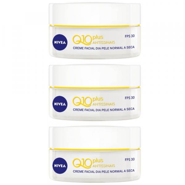 Nivea Visage Q10 Plus Antissinais Creme Facial Peles Mistas 49g (Kit C/03)