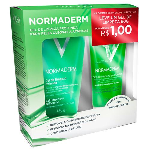 Normaderm Pack Gel de Limpeza Profunda Antiacne Facial Vichy 150g Leve +60g por Apenas +1 Real