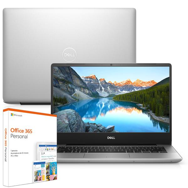 Notebook Dell Inspiron I14-5480-M20F 8ª Geração Intel Core I7 8GB 1TB Placa de Vídeo FHD 14" Windows 10 Prata Office 365