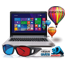 Notebook Positivo Premium XS7320 Intel Core I3 6GB 750GB Tela LED 14" Windows 8.1 - Prata