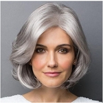 New Explosion Models European And American-Style Wig Womens Silver Gray Short Curly Hair Pear Head Wig Yiwu Factory Spot