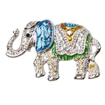 Nova Moda Elefante Cristal Broches Pino Vintage Feminino/masculino Jóias-prata