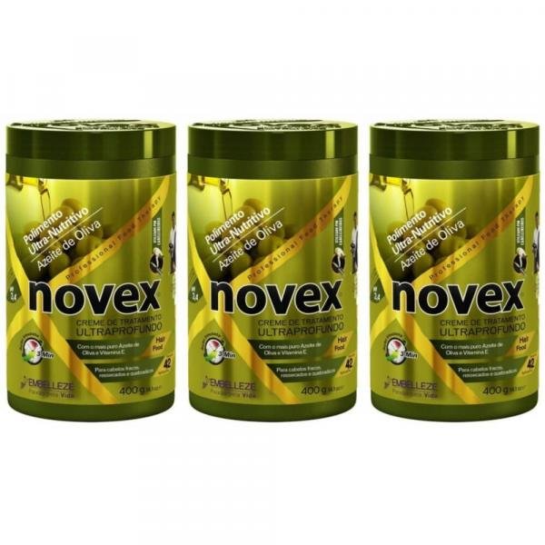Novex Azeite de Oliva Creme de Tratamento 400g (Kit C/03)