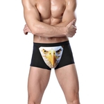 Novidade 3D Impresso Mens Cotton Boxer Briefs Sexy Underwear Eagle Black XXL