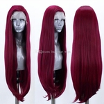 New Style Natural Long Straight Hair Heat Resistant Fiber Burgundy/Pink/Yellow Color Free Part Glueless Synthetic Lace Front Wigs for Women