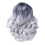 NEW Women Gray Short Natural Curly Wavy Wig Synthetic Hair Cosplay Full Wigs