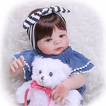 NPK 22inch 56 centímetros simulação completa de silicone renascido Dolls Estilo de vida Bjd Princesa boneca reborn Brinquedos para meninas Bebes Renascer