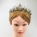 Nupcial Cristal Pérola Tiaras Coroa Hairbands Festa De Casamento Decoração Do Cabelo Bronze