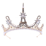 Nupcial Crown Gold And Silver Pearl Pagoda aniversário da coroa cocar coroa