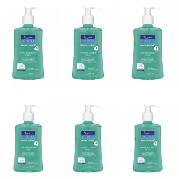 Nupill Derme Control Sabonete Líquido Rosto 200ml (Kit C/06)