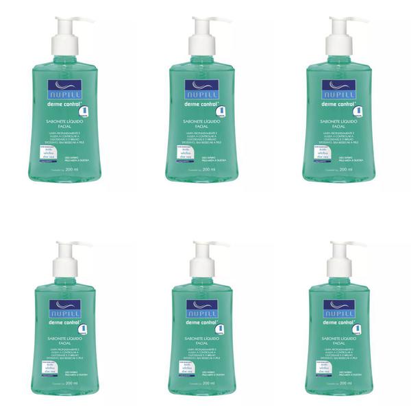 Nupill Derme Control Sabonete Líquido Rosto 200ml (Kit C/06)