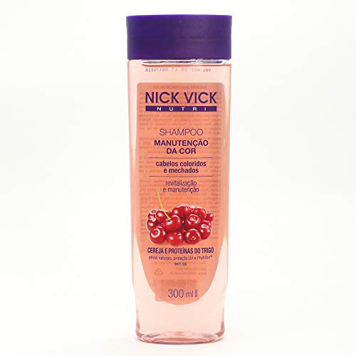 Nutri Shampoo Manutenção Cor, Nick & Vick, Cereja/Trigo/ Rosa Escuro, 300ml