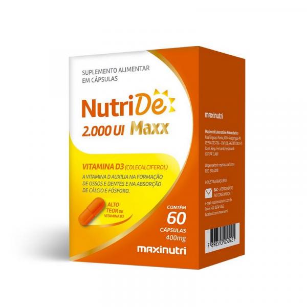 NutriDê Maxx Vitamina D3 2000 UI - 60 Cápsulas - Maxinutri