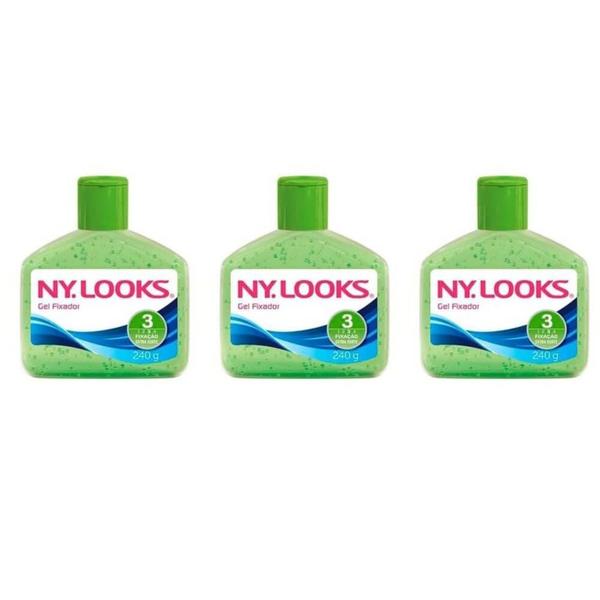 Ny Looks Fixação Extra Gel Verde 240g (Kit C/03)