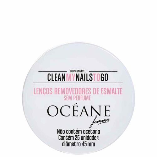 Océane Clean My Nails To Go Sem Perfume – Lenço Removedor de Esmalt