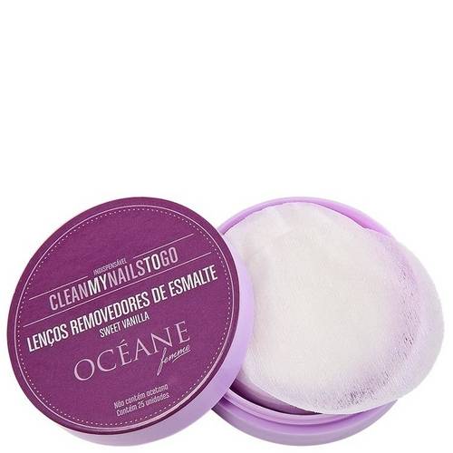 Océane Femme Clean My Nails To Go Sweet Vanilla - Lenço Removedor de Esmalte 25un