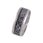 Oco Out Esculpido Titanium Steel Unisex anel de dedo anelar Mulheres Homens dedo anelar