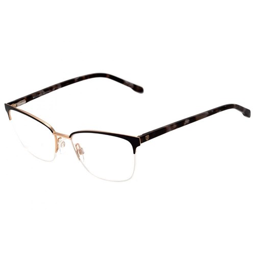 Óculos de Grau Bulget Bg 1528 09a Preto e Dourado Brilho