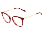 Óculos de Grau Hickmann HI6133 E01 Vermelho e Dourado 5,3 cm