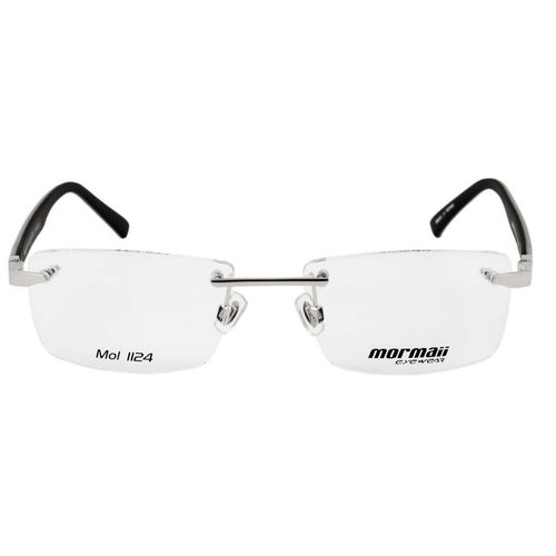 Óculos de Grau Mormaii Mo 1124 Prata e Preto Lente 5,3 Cm
